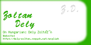zoltan dely business card